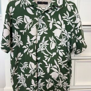 Tommy Hilfiger Green and White Floral Men's Shirt